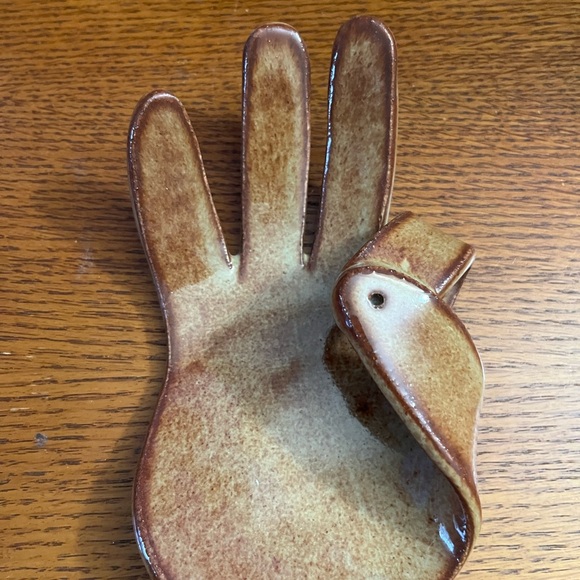 Other - Artistic Brown Ceramic Hand Incense Holder